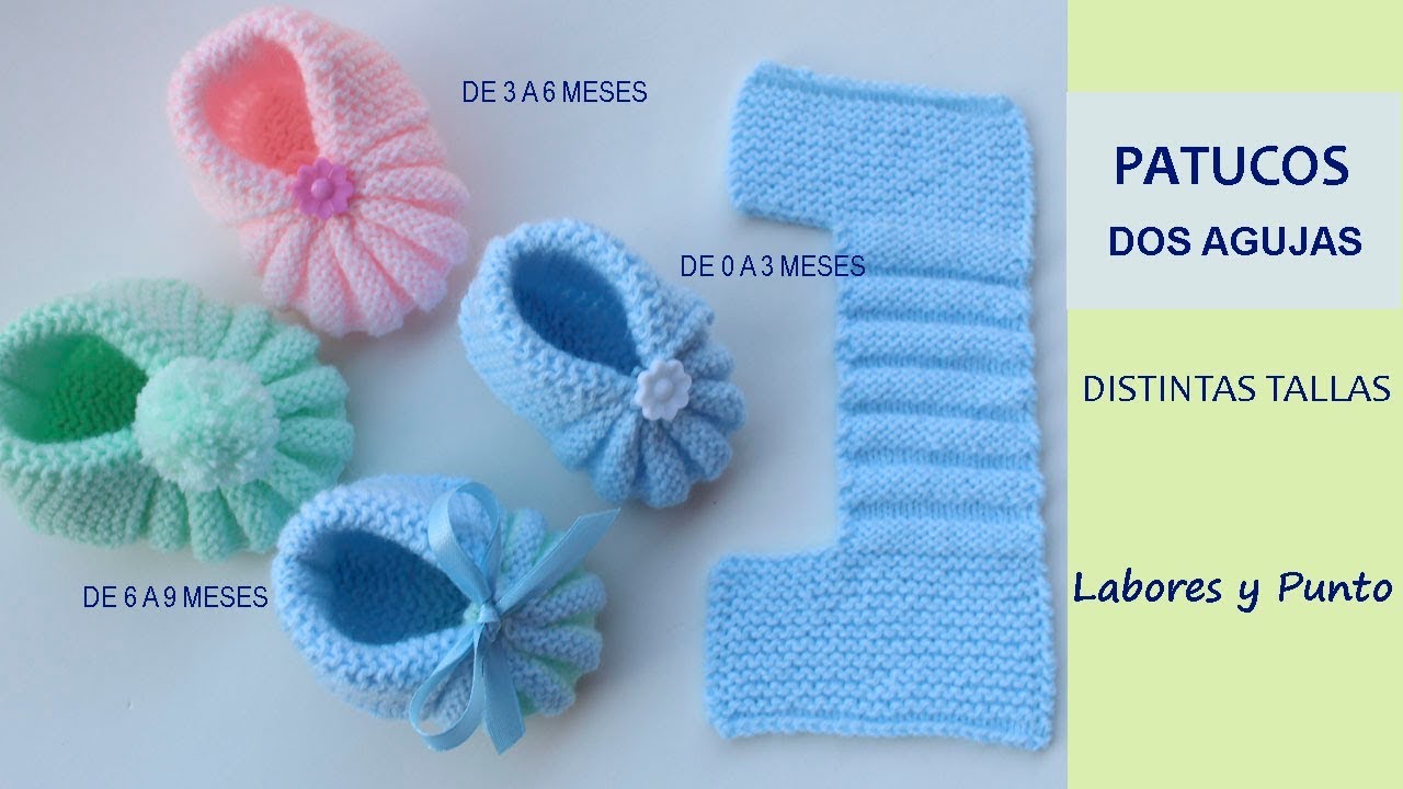 desayuno cine Masacre Knitting baby shoes with two needles 🧶 - Step by step- Labores y Punto -  YouTube