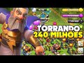 TORRANDO 240 MILHÕES DE RECURSOS EM MEU CV13 NO CLASH OF CLANS