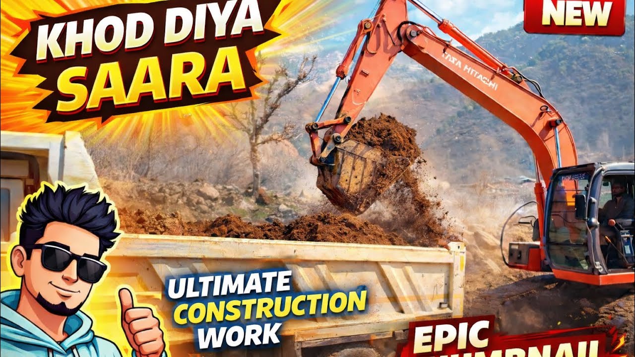 KHOD DIYA SAARA! 😱 Extreme Construction Work with Tata Hitachi Excavator
