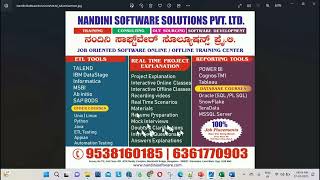 Talend ETL Tool | Beginners &amp; Advanced | Real Time Online &amp; Offline Training| Venkat| +91-9538160185