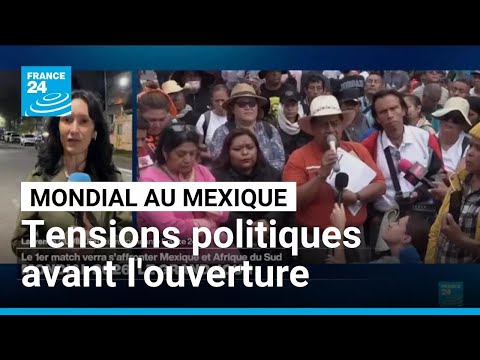 Mondial 2026 : tensions politiques avant l'ouverture au Mexique &bull; FRANCE 24

&Agrave; quelques heures du d&eacute;but de la c&eacute;r&eacute;monie d'ouverture de la Coupe du monde, des centaines de manifestants qui d&eacute;noncent le fl&eacute;au des "personnes disparues" dans le pays sont revenus mercredi soir dans les quartiers de fanzone et du mytique stade Azteca de Mexico. Correspondance de Laurence Culliver.

#Mondial #2026 #tensions #politiques #avant
