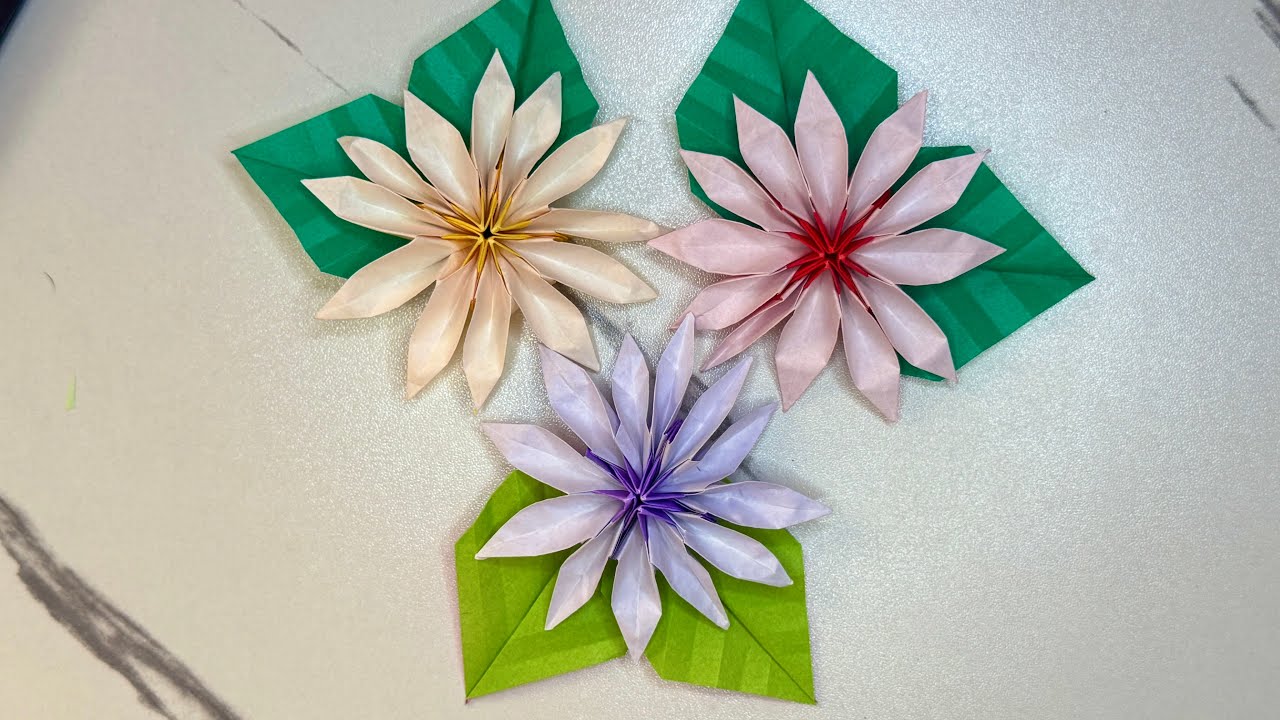 サイネリアの花の折り方➖How to make a cineraria flower - YouTube