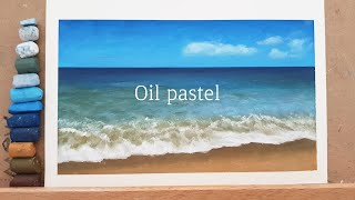 오일파스텔 드로잉  / 바다가 있는 풍경화 그리기 / Oil pastel /  Drawing The Sea / MUNGYO