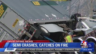 Semi crash forces closure of ramps to I-80 EB in South Salt Lake