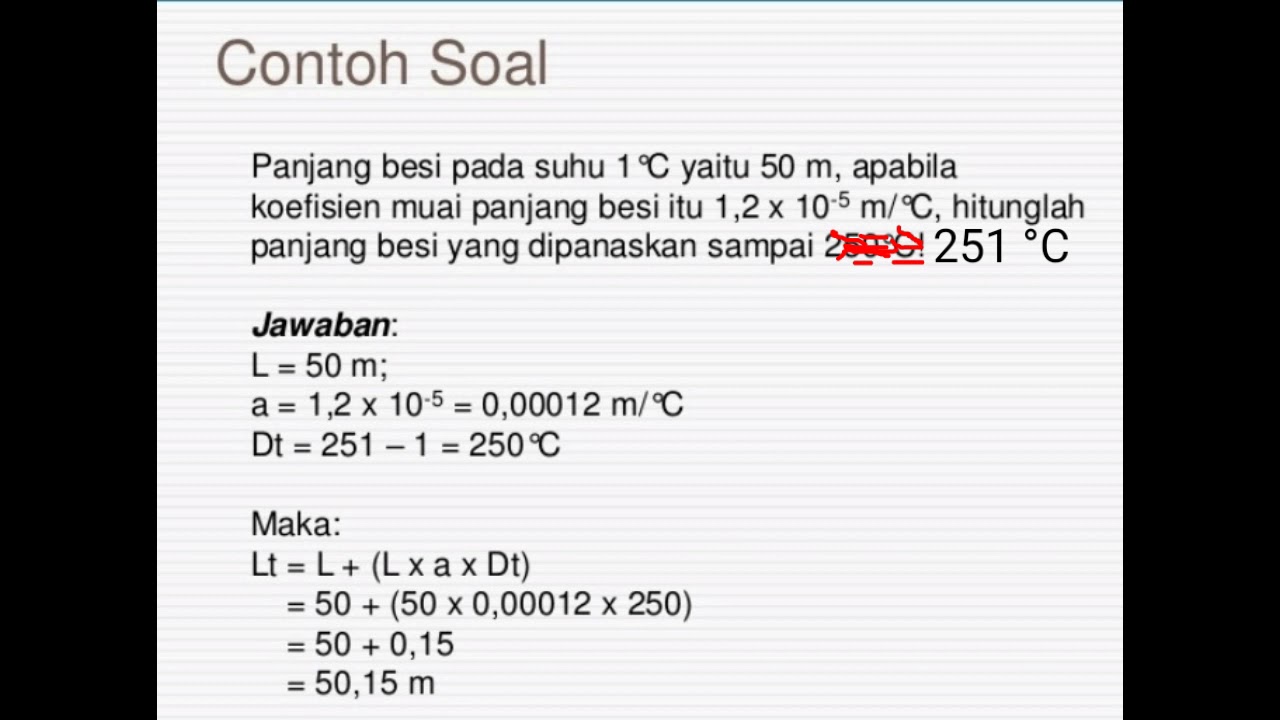 Ipa 011 Kelas 7 Contoh Soal Pemuaian Part 2 Bab Iv Suhu Dan Perubahannya Youtube