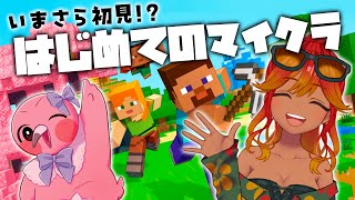 【 初見マイクラ #1 】南国コンビVが行く、初見でクラフト生活実況プレイ 【 めまいパレード / 羽合アン / 桃野トリ / 個人勢VTuber / minecraft 】