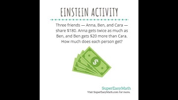 How much does each person get? #math #supereasymath #einsteinactivity #tiffany #money