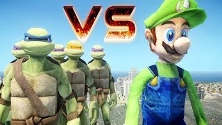 LUIGI VS TEENAGE MUTANT NINJA TURTLE ARMY EPIC BATTLE (GTA IV) screenshot 2