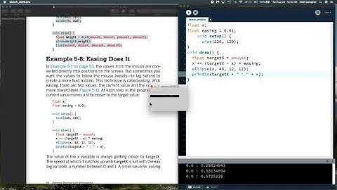 Processing 14, Easing and drawing smooth lines