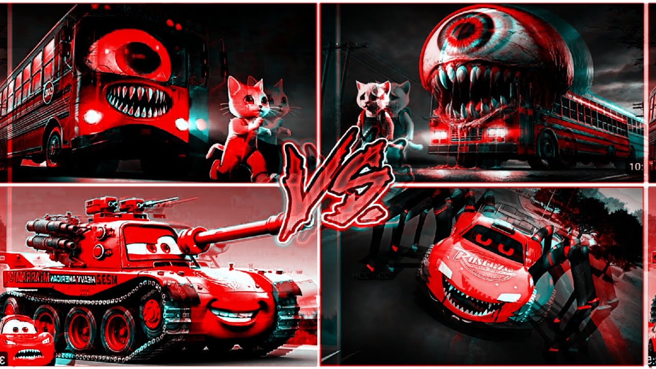School Bus Monster🆚Monster Bus🆚MCqueen Tank🆚MCqueen Spider🎶 Tiles hop EDM Rush 🎶