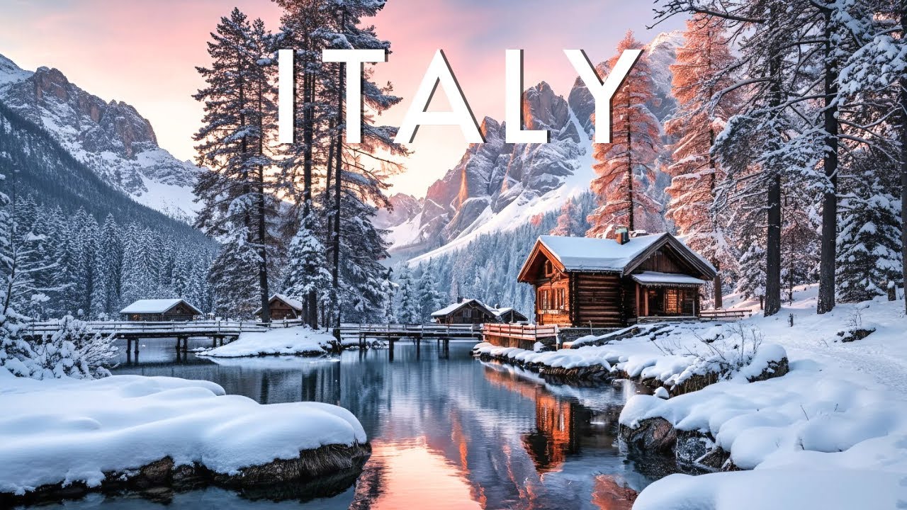 Winter Italy in 4K ❄️ Snowy Dolomites, Alpine Peaks & Peaceful Lake Como | Calm Winter Ambience