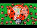 Very satisfying l yummy mixing candy asmr in glossy ladybug with color soccer ball  new slime