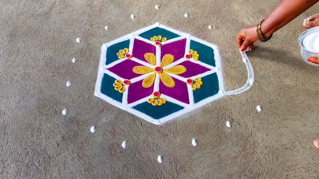 7×4 VINAYAGAR CHATURTHI SPECIAL COLOURFUL RANGOLI DESIGN ❤️🥰🤗❤️❤️