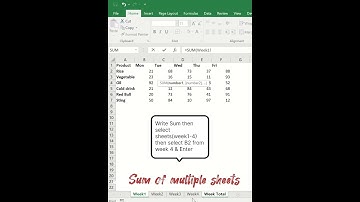 Sum of multiple sheets #shorts #tips #excel #excelformula