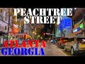 Peachtree Street - Atlanta's LONGEST Street - Norcross to Downtown Atlanta - 4K Street Night Drive