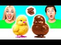 チョコレートの食べ物 vs 本物の食べ物のチャレンジ | 簡単な秘密のハックとガジェット Choco DO