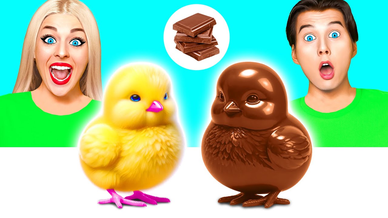 チョコレートの食べ物 vs 本物の食べ物のチャレンジ | 簡単な秘密のハックとガジェット Choco DO