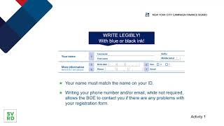 SVRD: How to Register Voters