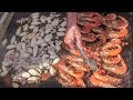 Italy Street Food. Orgy of Fried and Grilled Seafood, Squid, Shrimps, Fish and More