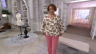 AnyBody French Terry Animal Camo Surplice Pullover on QVC screenshot 5
