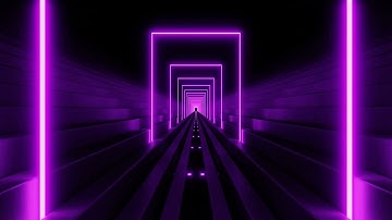 Glowing Neon Doorway Retro Rectangle in Outer Space Night Sky Stars Video Effects HD Background