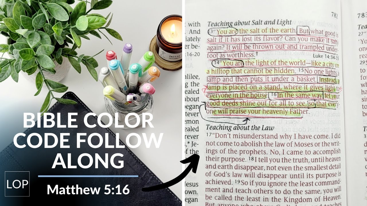 Bible Color Code Follow Along | Matthew 5:16 - YouTube
