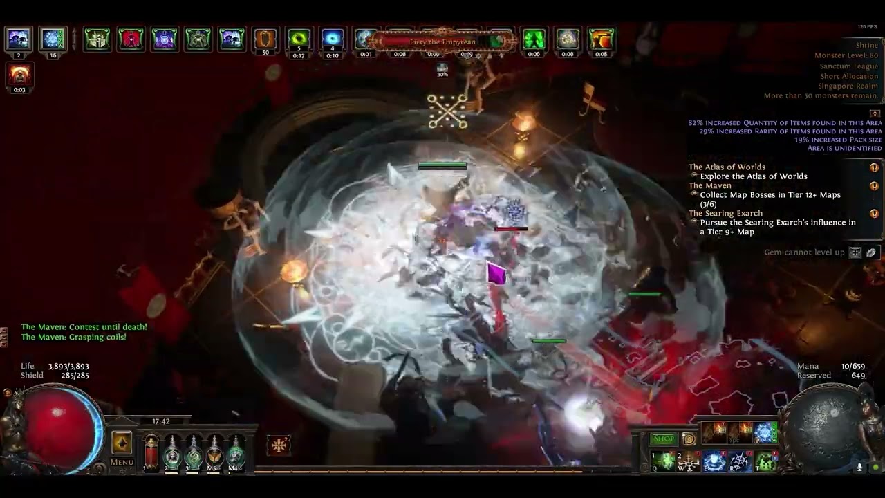 POE 3.20 build mapping wanna be tank Ice trap annihilating light showcase