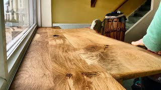 Fold Up Breakfast Bar with Rustic Wooden Hinges