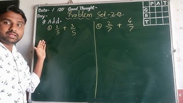 Std. 5th addition of like fractions with problem set  20