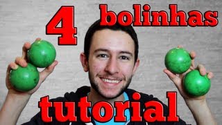 Como fazer malabarismo com 4 bolinhas - How to juggle 4 balls - Fountain