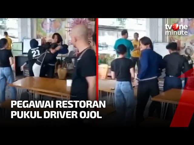 Cekcok Soal Pesanan, Pegawai Restoran Pukul Driver Ojol |tvOne Minute class=