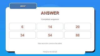 Sequence Challenge #0087 | 10 Sequence and Pattern Practice Questions