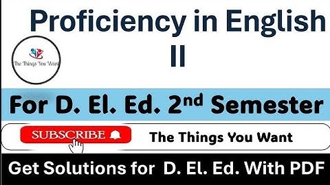 Proficiency in English-II || Deled 2nd Sem||Previous Year Paper proficiency_in_english2 deled