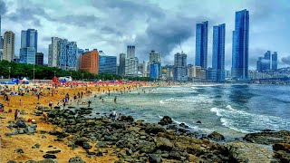 4K Walking Tour Around Haeundae Beach. Busan City South Korea 해운대해수욕장 주위 투어.20.08.05