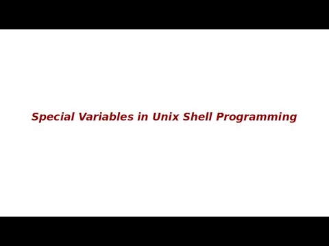 Special Variables In Unix Shell Programming!!