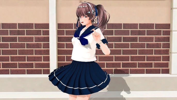 パンチラ防止　女子高生 4K推進ダンス（4K dance）COM3D2「wondering beads」ガチJK制服パンチラ対策 high school girl not  upskirt - YouTube