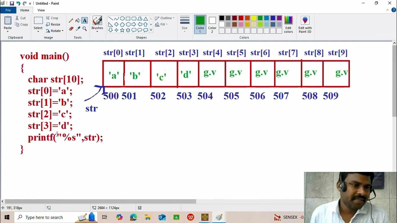 strings using pointers in C language part 3 - YouTube
