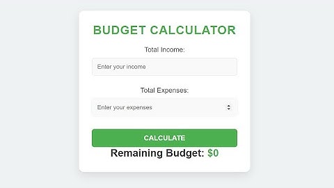 Budget Calculator with HTML, CSS, and JavaScript | Beginner Project Tutorial