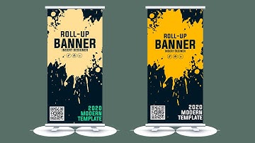 How to create a professional roll up banner design in Photoshop tutorial