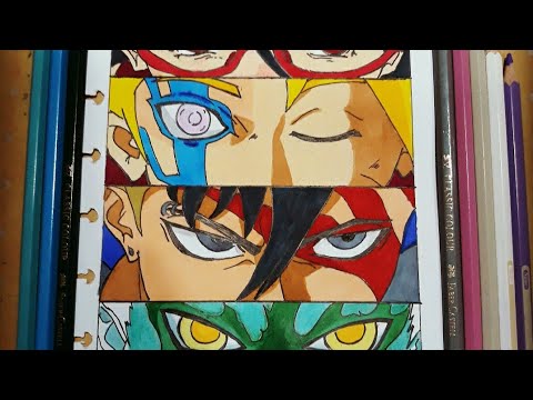 Speed Drawing - Boruto, Sarada and Mitsuki 