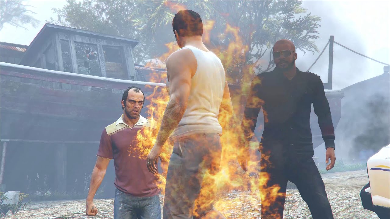 【会話中にマイケル燃えた】GTA5実況MODでストーリー#23