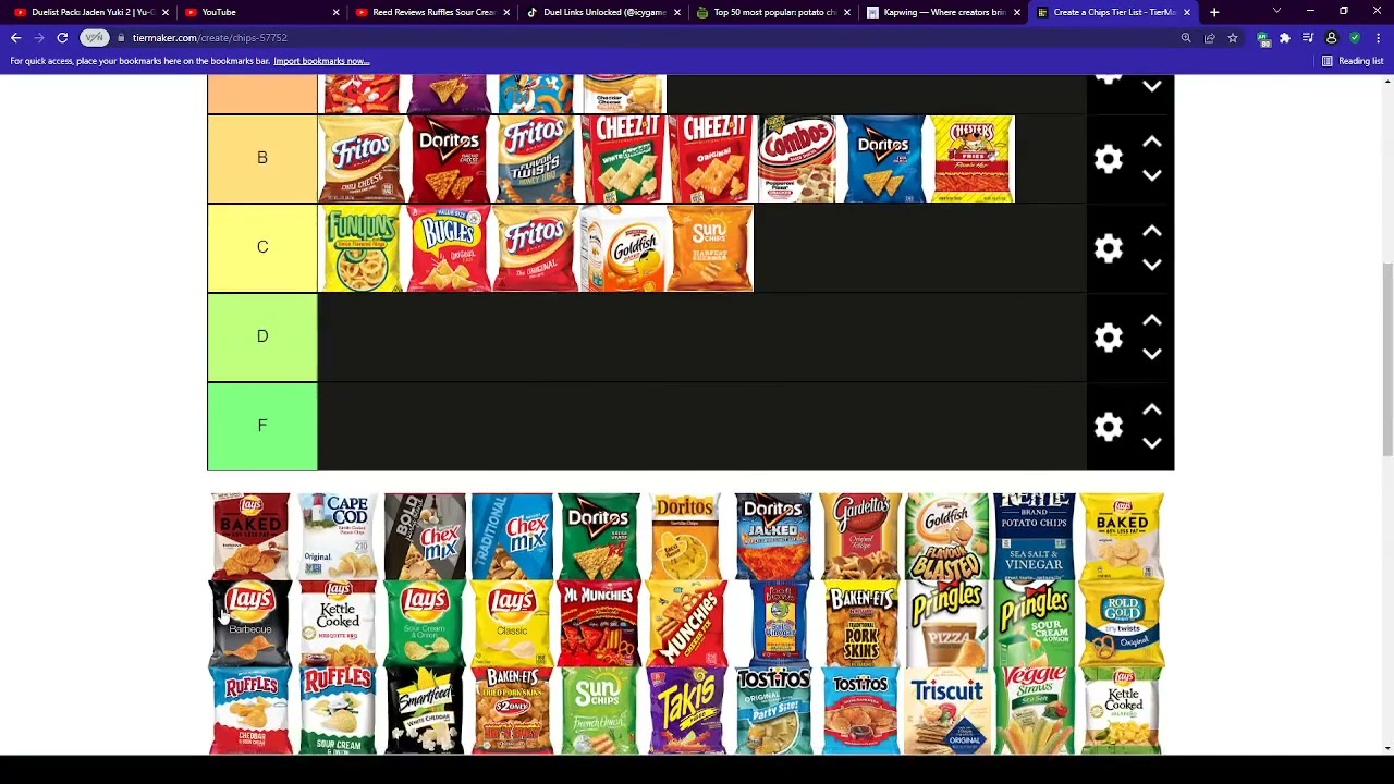 Best Rufffle Flavor Graph Ruffles Flavors Tier List