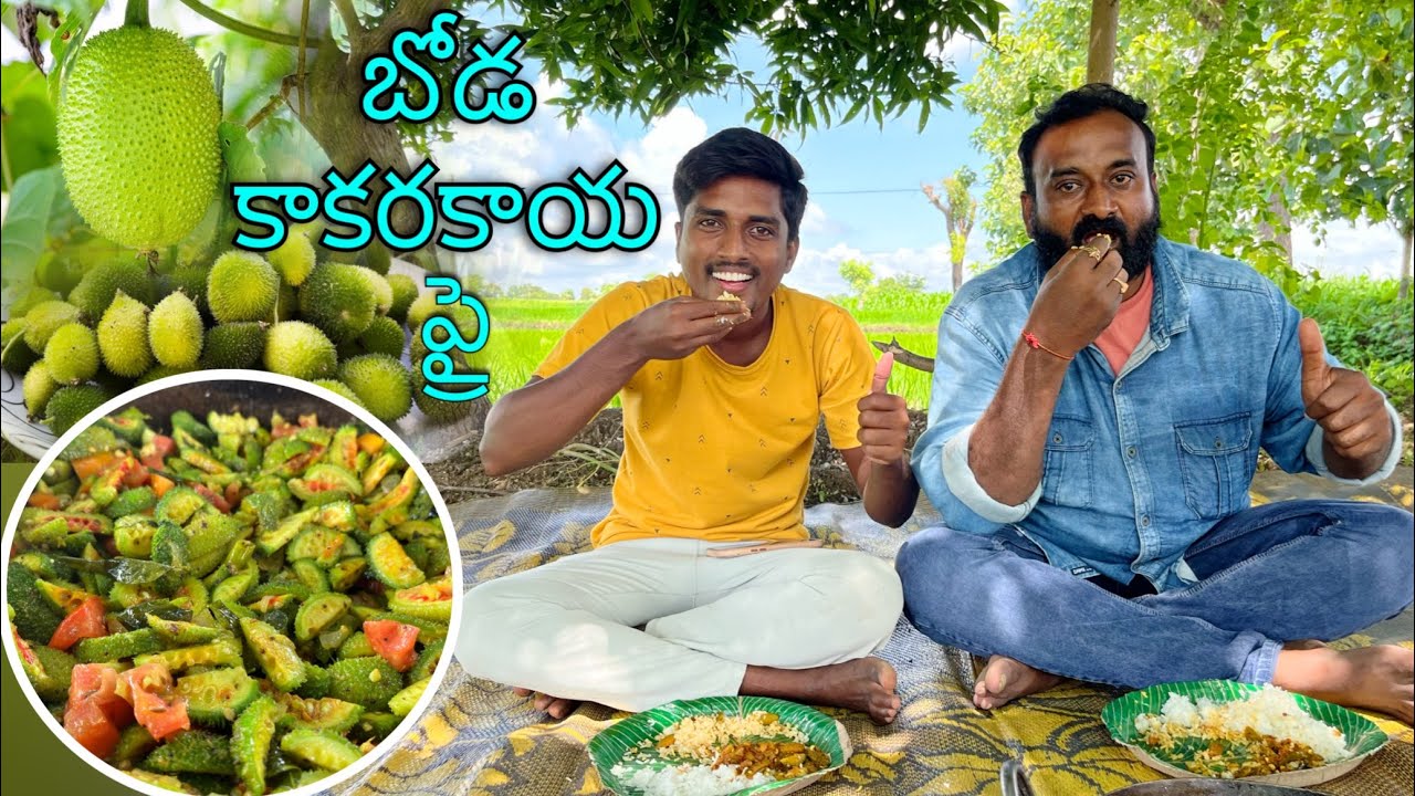 బోడ కాకర కాయ ప్రై || Boda kakarkayalu fry || spiny gourd fry || village ...