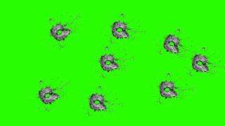 Multiple Bullet Holes - Green Screen Footage Free Download