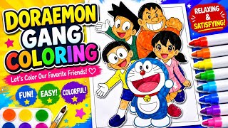 🎨 Doraemon Gang Coloring 💙 | Fun Anime Coloring Video ✨ #doraemon #coloring #drawing #art #explore