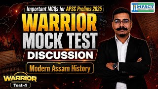 Important MCQs for APSC Prelims 2026 | Warrior Mock Test IV Discussion by Raheef Sir