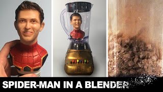 Spider-Man Sculpture Turned To Dust By Infinity Gauntlet Blender