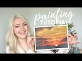 PAINTING TUTORIAL Acrylic Sunset & Blending Techniques | Katie Jobling Art