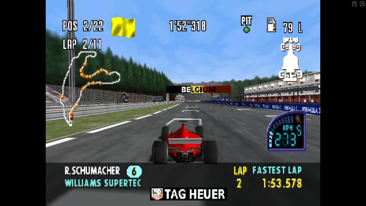 F1 Racing Championship (1999) — Round 12 Belgium GP | Michael Schumacher Gameplay