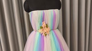 Let&#39;s drape this beautiful dress✨ #draping #rainbow #cottoncandy #unicorn #fashion #gown #flowers